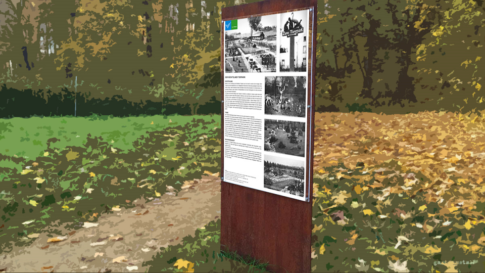 Eine Stele informiert über die Geschichte des Alten Tierparks (Foto: Stadt Viersen)