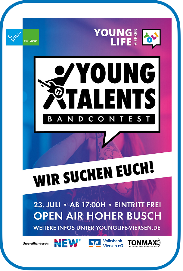 Werbeplakat für den Young-Life-Bandcontest „Young Talents”