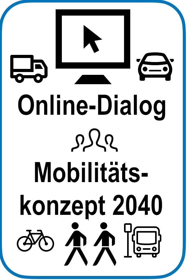 Das Sharepic verweist auf den aktuellen Online-Dialog zum Mobilitätskonzept 2040