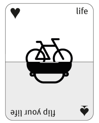 Bild mit Spielkarte Fahrrad
