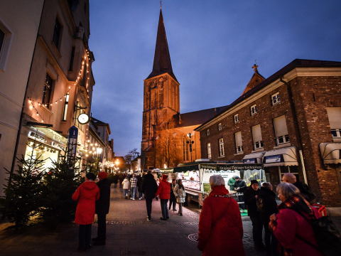 Süchteln-Innenstadt am Abend, adventliche Stimmung